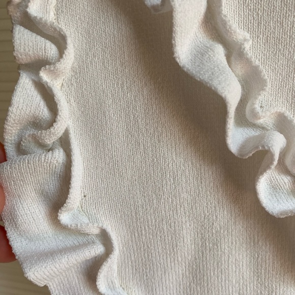 Witchery GIRL Kids White Stretch Ruffle Detail Sleeveless Party Dress Size 7 - Picture 11 of 14